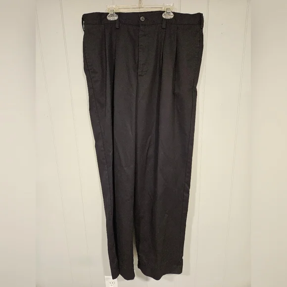 Izod | Pants | Mens Izod Black Pleated Dress Pants 36 X 32 0 Cotton |  Poshmark